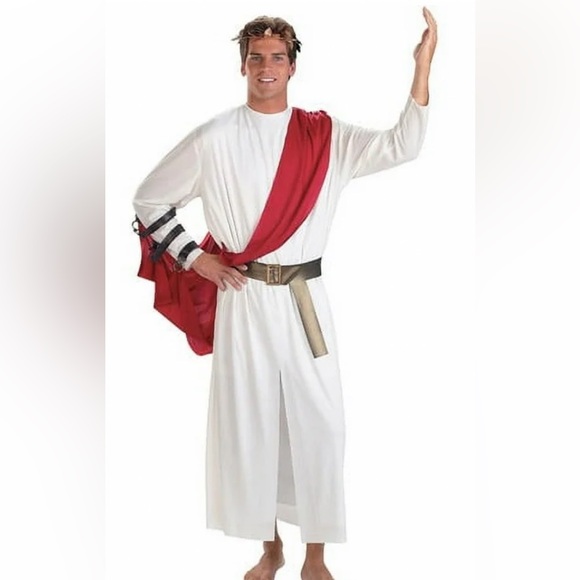 Disguise Roman Toga Costume - Red and White - Picture 1 of 9